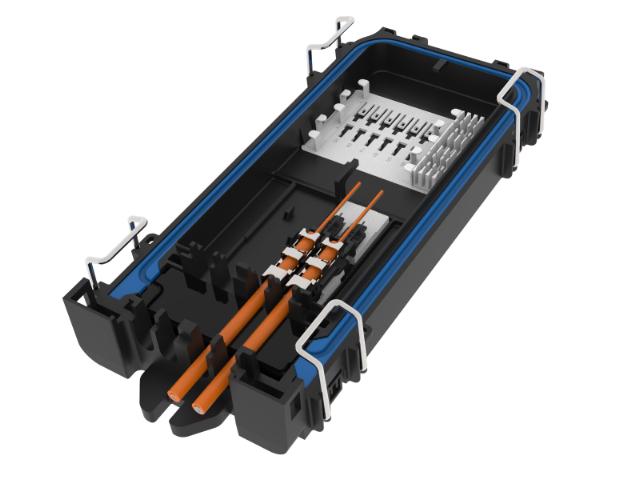Novux SRC100 med to orange kabler monteret