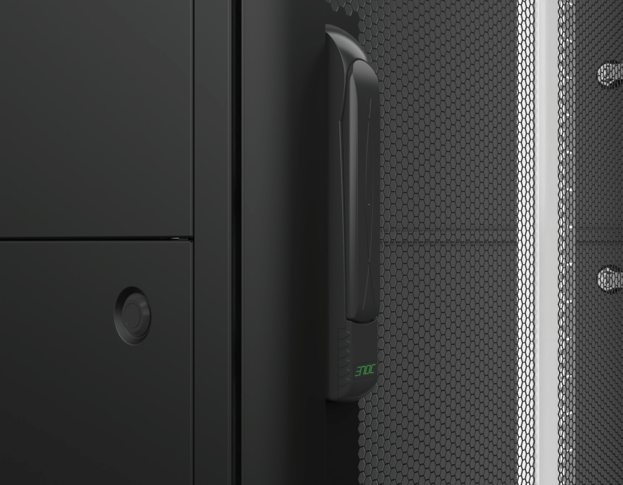 Enoc serverrack nærbillede af håndtag
