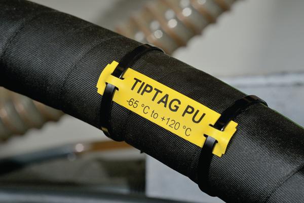 Opmærkning med strips og TipTag PU i industrielt miljø