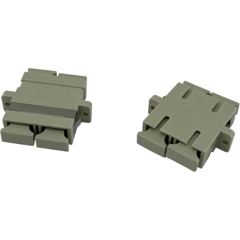 Adaptor SC/PC - SC/PC MM Duplex Ceramic sleeve beige med flange