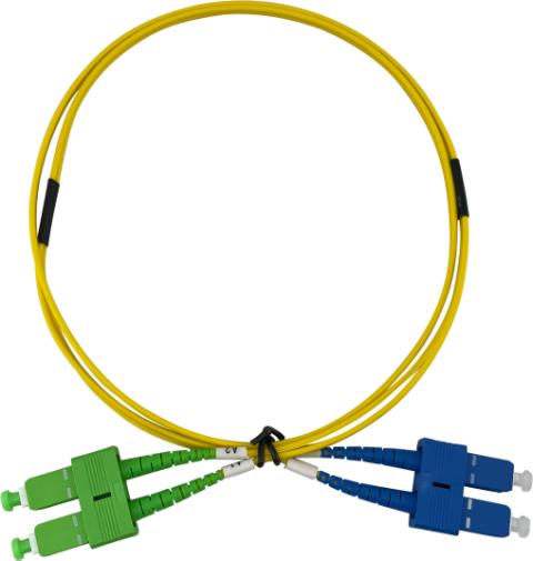 Patchkabel SC/APC - SC/UPC Duplex 9/125µm 2x4mm 5M