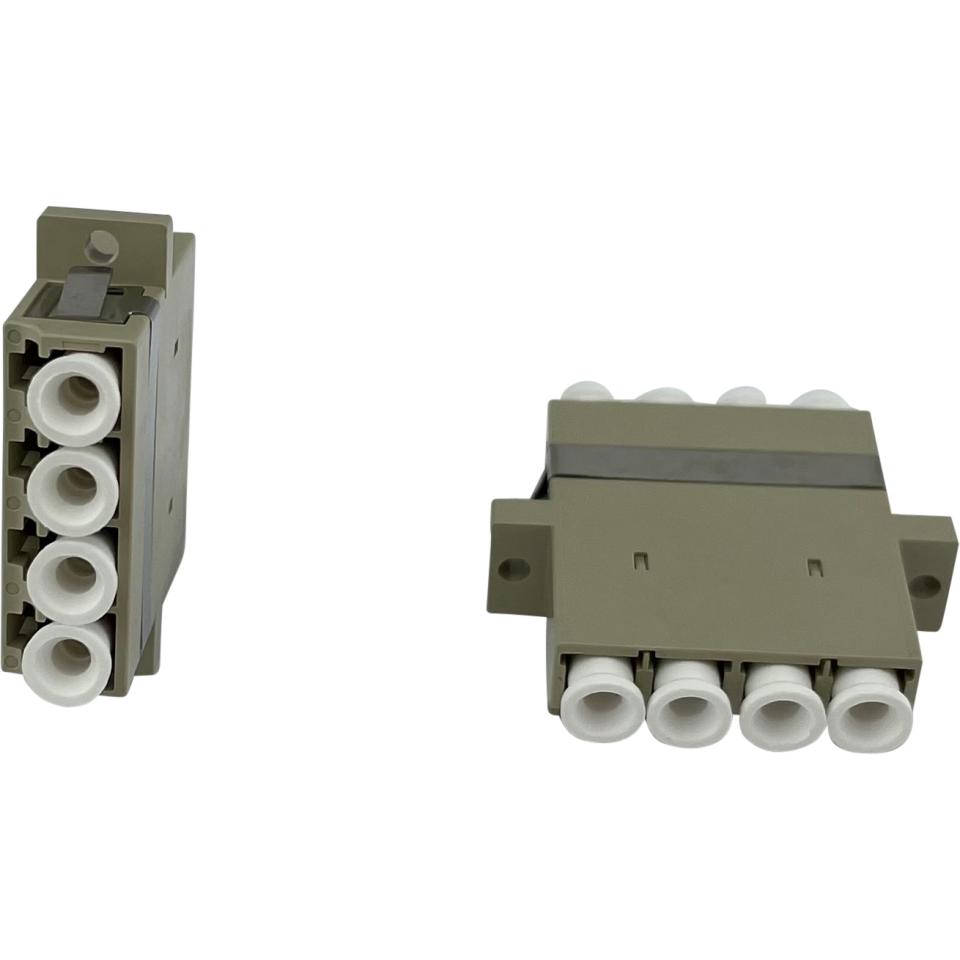 Adaptor LC/PC - LC/PC Quad with flange, beige OM1