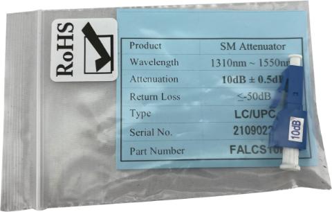 Dæmpeled LC/UPC 10 dB 9/125µm