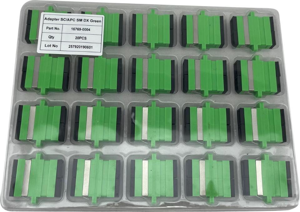 ECS Adapter SC/APC - SC/APC SM Duplex Ceramic Green