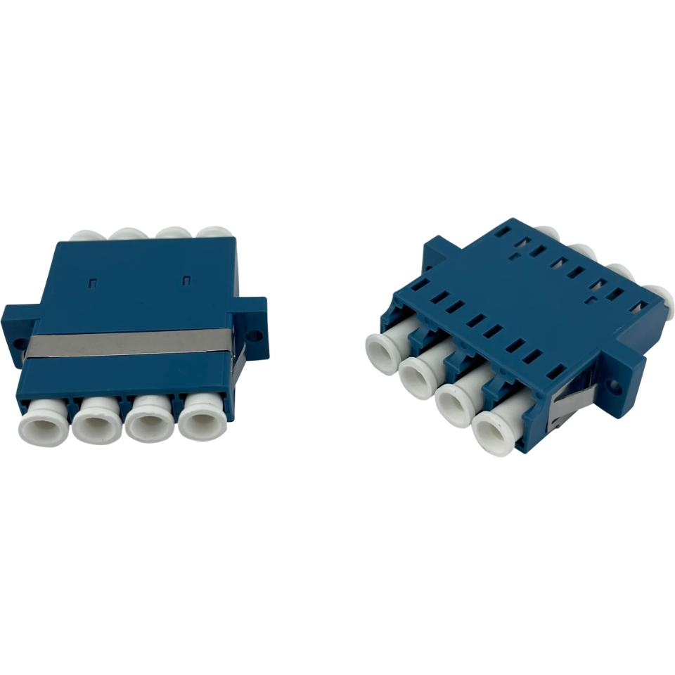 Adaptor LC/UPC - LC/UPC SM Quad Blue med flange