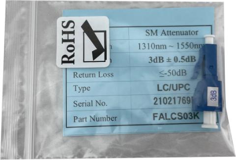 Dæmpeled LC/UPC 3 dB 9/125µm