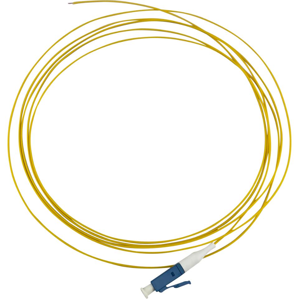 Pigtail LC/UPC 9/125/900µm loose buffer 2M Yellow cable and red fiber!