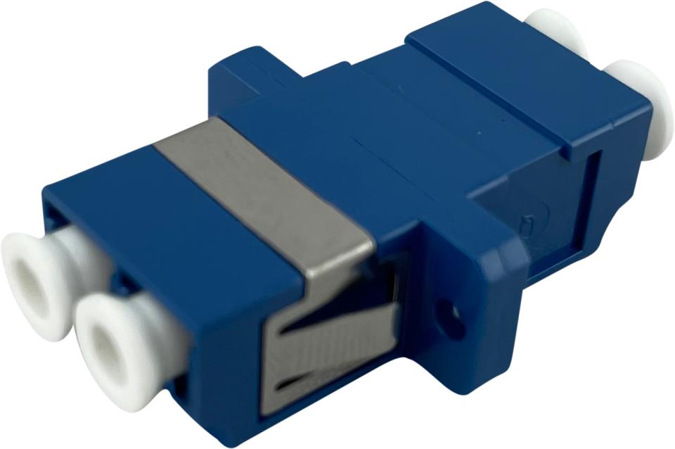 ECS Adapter LC/UPC - LC/UPC SM Duplex Ceramic Blue med flange