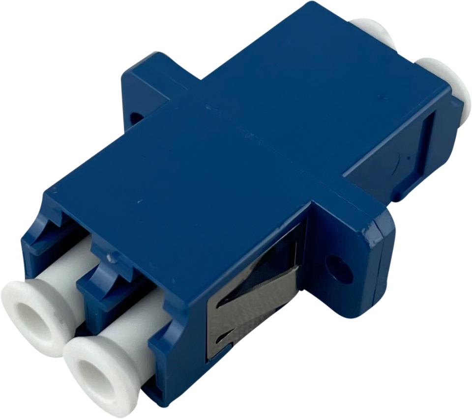 ECS Adapter LC/UPC - LC/UPC SM Duplex Ceramic Blue med flange