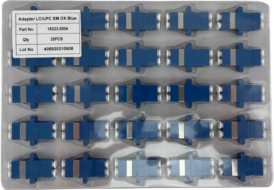 ECS Adapter LC/UPC - LC/UPC SM Duplex Ceramic Blue med flange