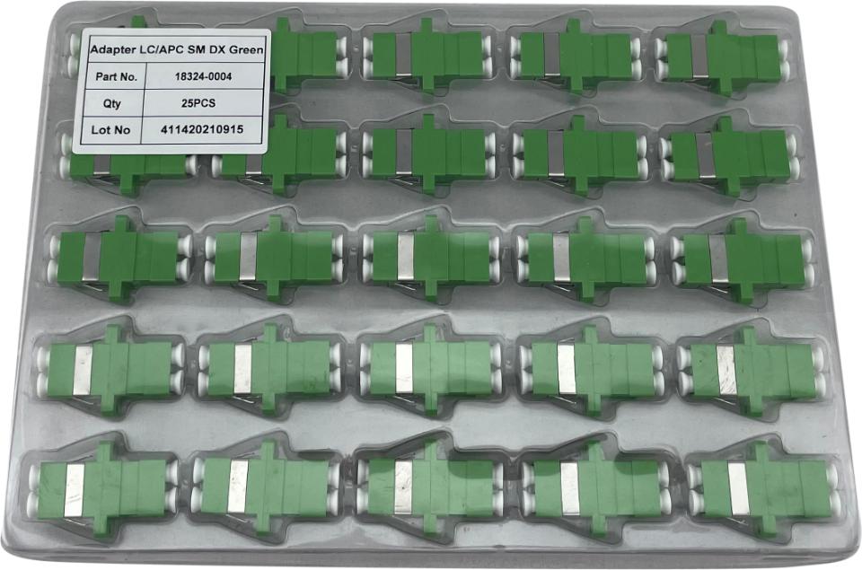 ECS Adapter LC/APC - LC/APC SM Duplex Ceramic Green SC foot print