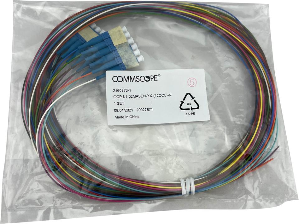 CommScope Pigtailsæt LC/UPC 2M 9/125µm semitight G657.A1 tuned LSZH Sæt med 12 farver