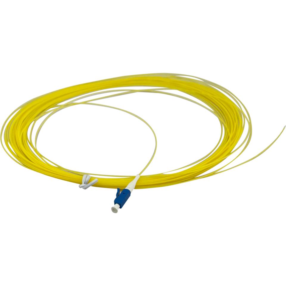 Pigtail LC/UPC 9/125µm G657, Bend Bright 0,9mm semiloose yellow cable 15M
