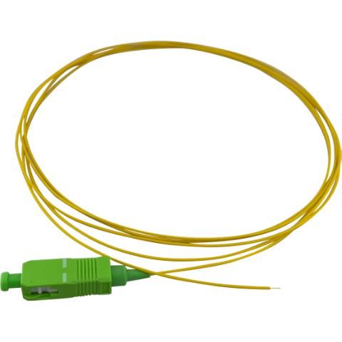 ECS Pigtail SC/APC 9/125µm loose buffer G657.A1 0,9mm LSZH Yellow cable and yellow fiber 1,0m