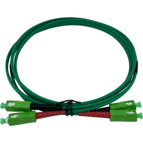 Patchkabel SC/APC - SC/APC Duplex 9/125µm 2,8x5,6mm 2M green cable - no crossing with simplex connectors