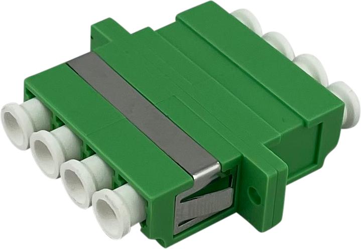 ECS Adapter LC/APC - LC/APC SM Quad Green with flange
