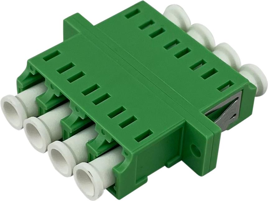 ECS Adapter LC/APC - LC/APC SM Quad Green with flange