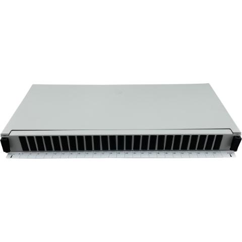 CommScope 19" Panel tomt til 25x SC duplex 1HE grå inkl. 2x FOSC kassette (24F)