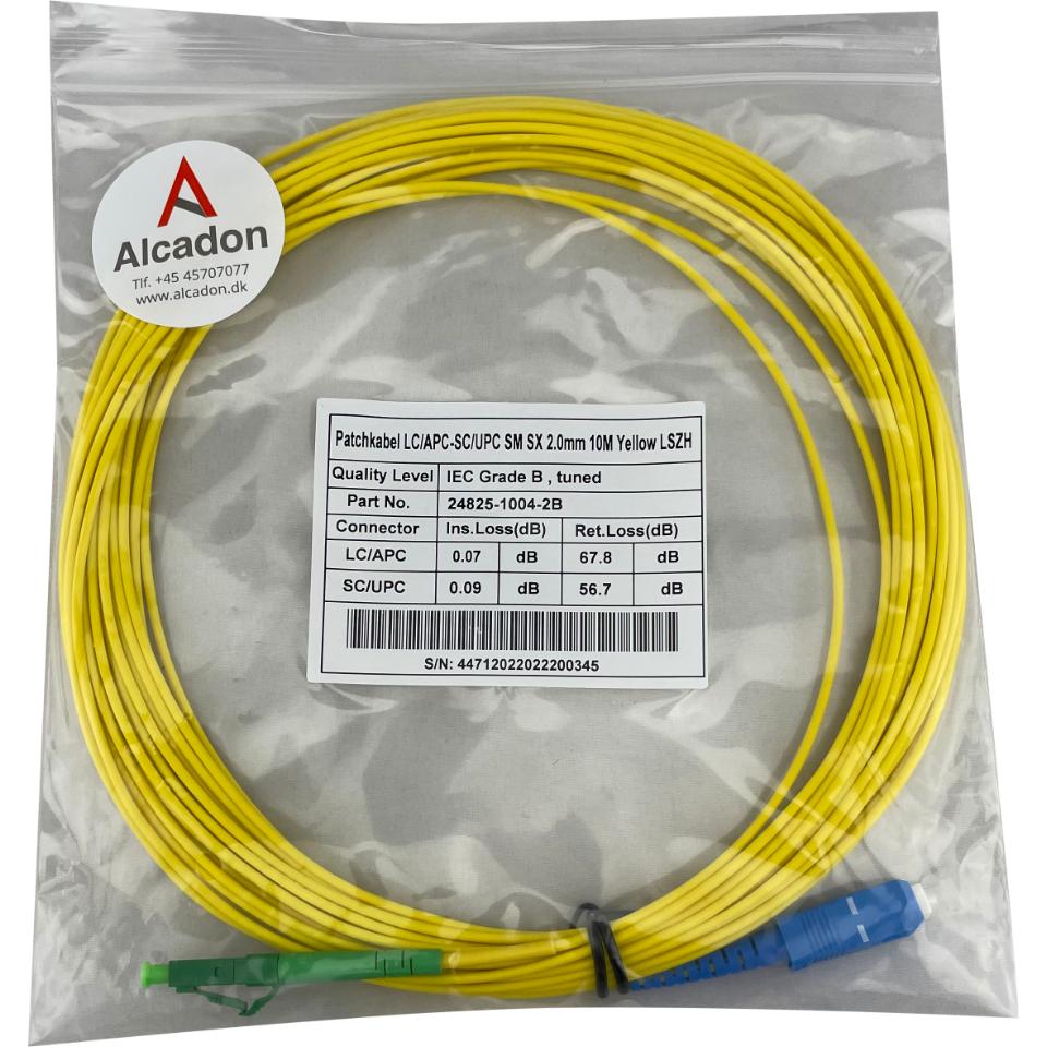 ECS Patchkabel LC/APC - SC/UPC Simplex 9/125µm 2,0mm Grade B, tuned connector 10,0m 