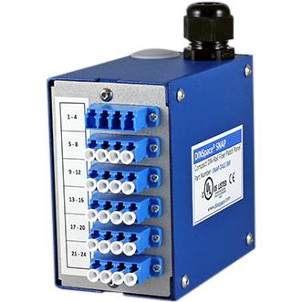 DIN Space - SNAP Patchpanel 24x LC - Singelmode with LC/LC quad fibre adaptors