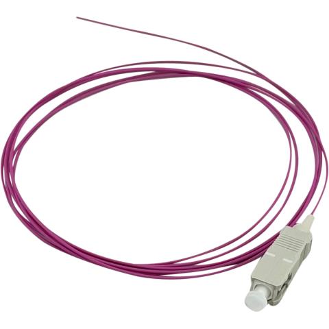 Pigtail SC/PC 2M 50/125µm OM4 LSZH Loose buffer Stripping length 1 meter Magenta