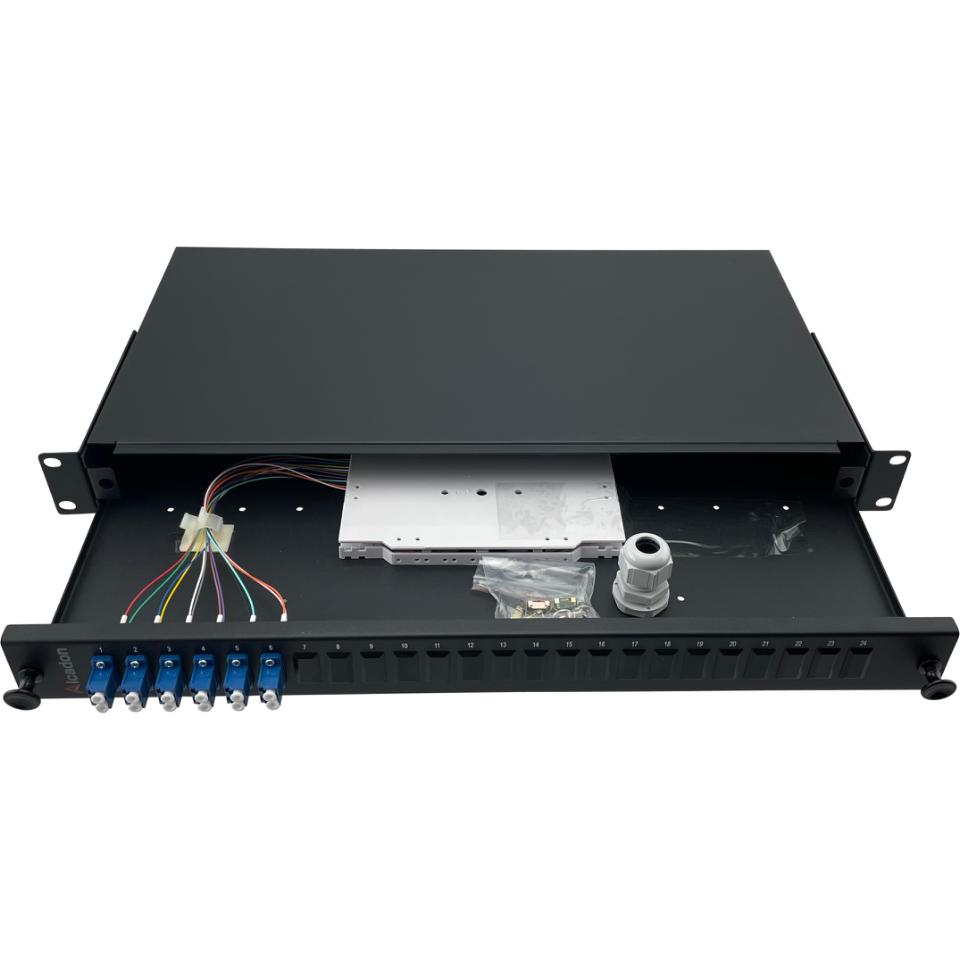 ECS 19 ODF Fiberpanel 1He 6xLC/UPC Duplex SM  - komplet (Pre fix)