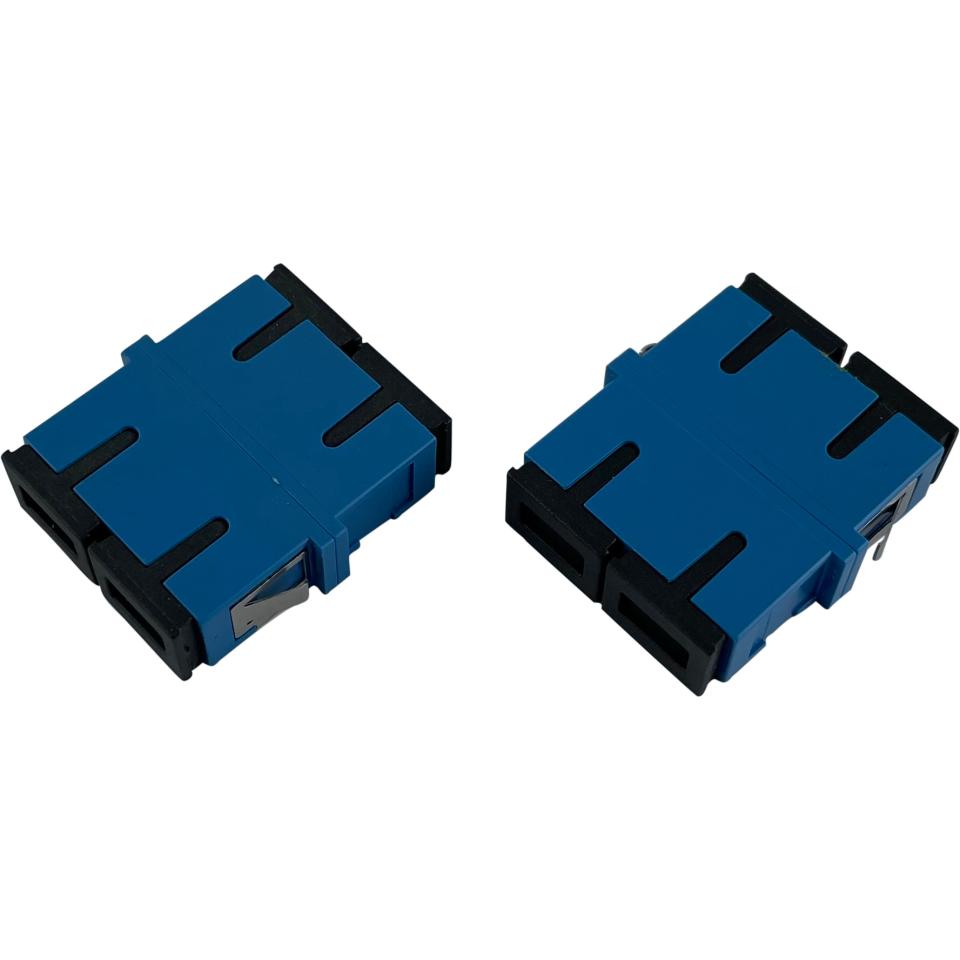 Adaptor SC/UPC - SC/UPC SM Duplex Ceramic Blue uden flange