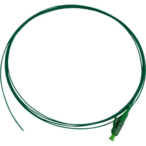 ECS Pigtail LC/APC 0,9mm G657.A1 loose buffer LSZH 9/125µm Green fibre and green tube Grade B 2,0m