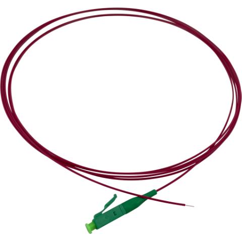 ECS Pigtail LC/APC 0,9mm G657.A1 loose buffer LSZH 9/125µm Red fibre and red tube Grade B 2,0m