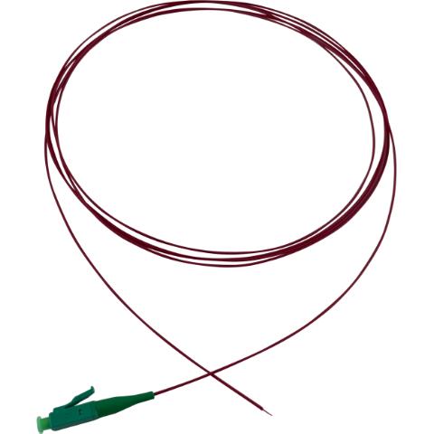 Pigtail LC/APC 0,9mm 2M G657.A1 loose buffer LSZH 9/125µm Red fibre and red tube Stripping length min. 1 meter