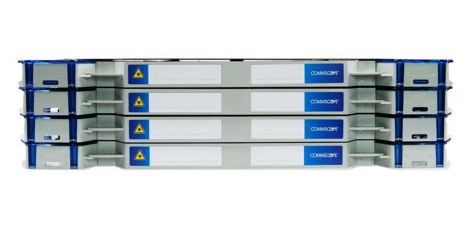 CommScope FACT NG4 chassis (EMPTY) w. 8 unloaded trays, 4E (4x 30,95mm), for 16 NG4 Adaptor packs, 16 NG4 MPO or 8 NG4 LC/SC. Up to 192F MPO-LC