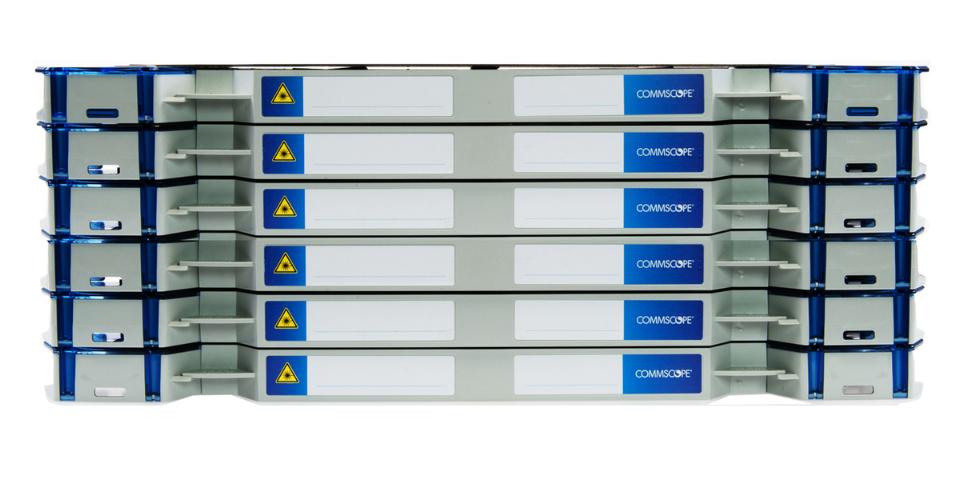 CommScope FACT NG4 chassis (EMPTY) w.12 unloaded trays, 6E (6x 30,95mm), for 24 NG4 Adaptor packs, 24 NG4 MPO or 12 NG4 LC/SC. Up to 288F MPO-LC