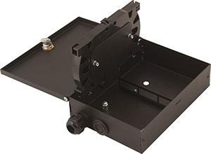 Fiber splice box Incl. Splice Tray for 24F ANT CRIMP No Adaptor Plate, RAL 7035 OptiBox