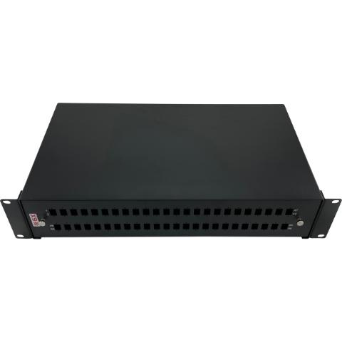 19" panel tomt 2HU til 48x SC Simplex eller LC Duplex adaptorer uden adaptor og kassette