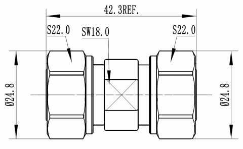 RFS Adaptor 4-3-10 Male til 4-3-10 Male 43M-43M