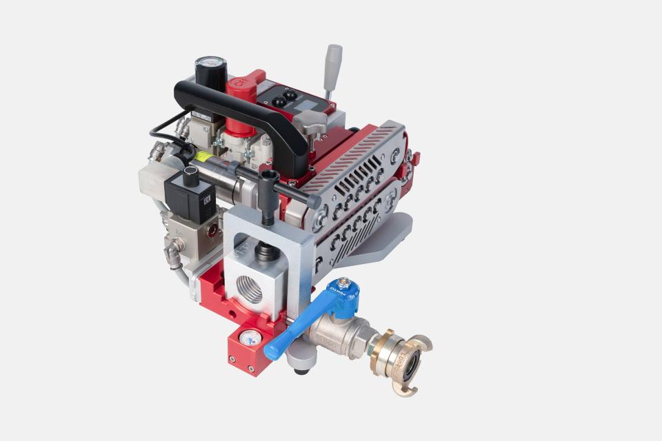 Jetting V2 blæsemaskine med joystick controller forberedt til logger. 2,4-16mm, rør 7-50mm. 550N. V2 leveres med Ductlube, Service Kit samt Transportkasse med laserskåret skumindlæg
