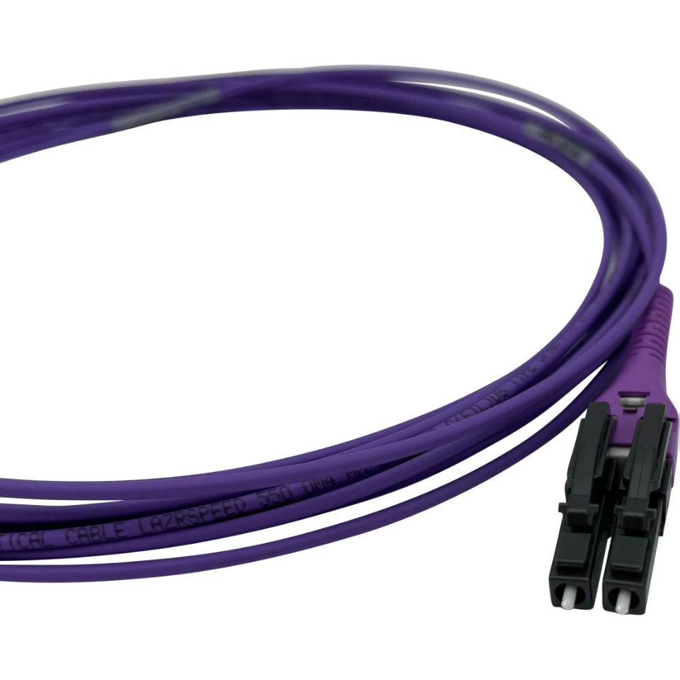 CommScope patchkabel LC/PC - LC/PC 2,00M UNIBOOT duplex OM4 50/125µm 2mm LSZH violet Easy Adjustable polarity and push-pull mechanism