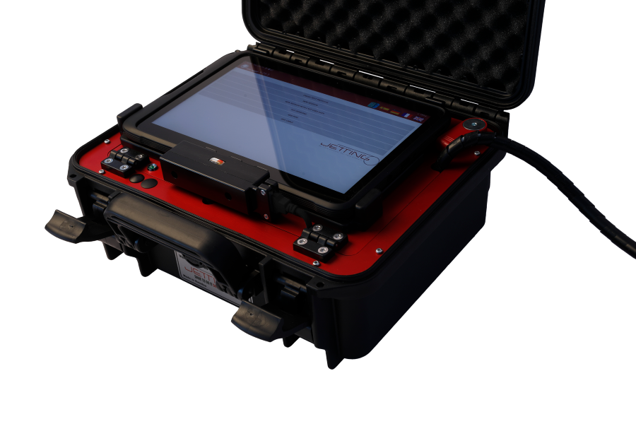 Jetting Jetlogger til V1, V2 og V3 i kuffert. Inkl. tablet, kabler, batterier, og lader.