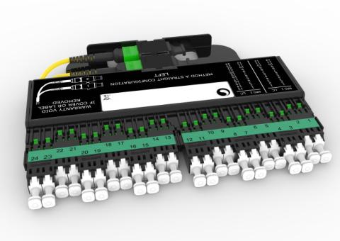 CommScope FACT LL NG4 MPO module METHOD 2x12F MPOtimate 24xLC/APC Singlemode To be used when patch (LC/APC) leave FACT shelf RIGHT side