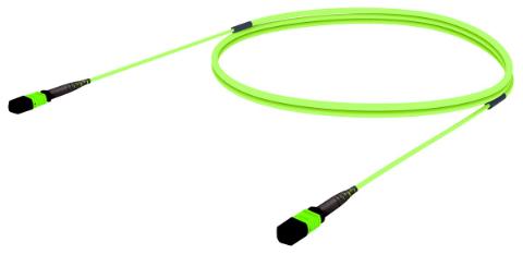 CommScope ULL OM5 MM Jumper Cable 12F MPO12 F 2mm - MPO12 F 2mm, LSZH, Lime Green, CPR rating Dca (Polarity A) 24 M
