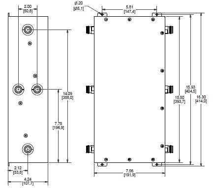 Microlab Hybrid Coupler 4x4 350-5925MHz 200W -160dBc 4.3-10 IP67