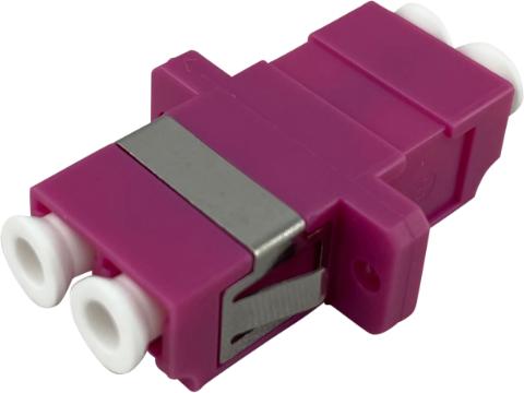 ECS Adapter LC/PC Duplex Multimode OM4 Magenta med flange