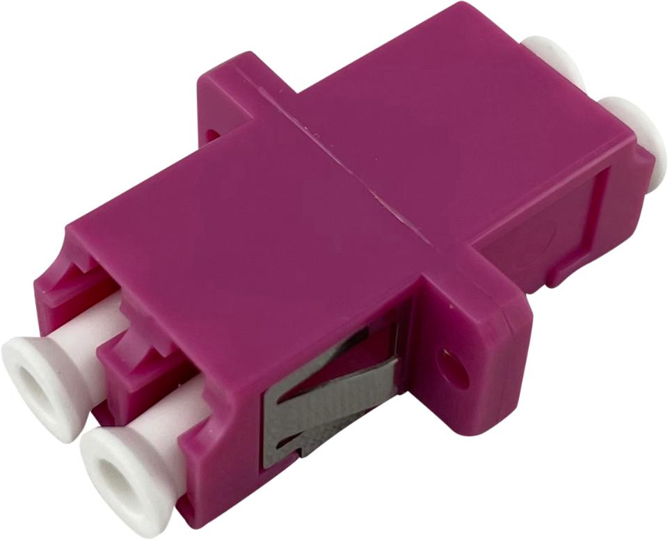 ECS Adapter LC/PC Duplex Multimode OM4 Magenta med flange