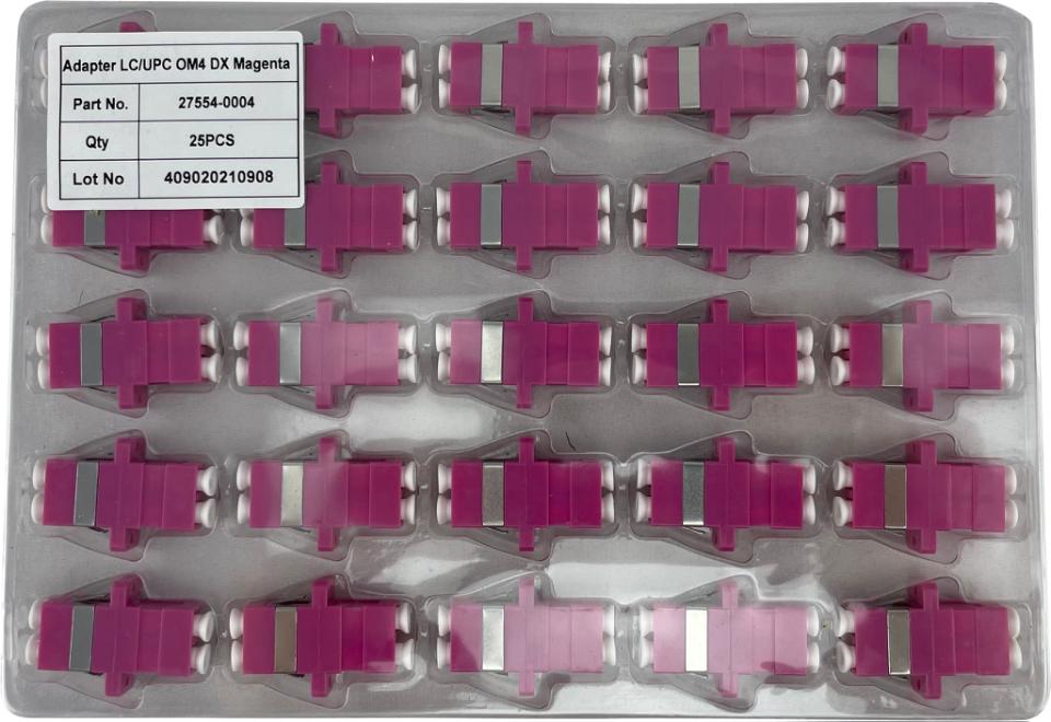 ECS Adapter LC/PC Duplex Multimode OM4 Magenta med flange