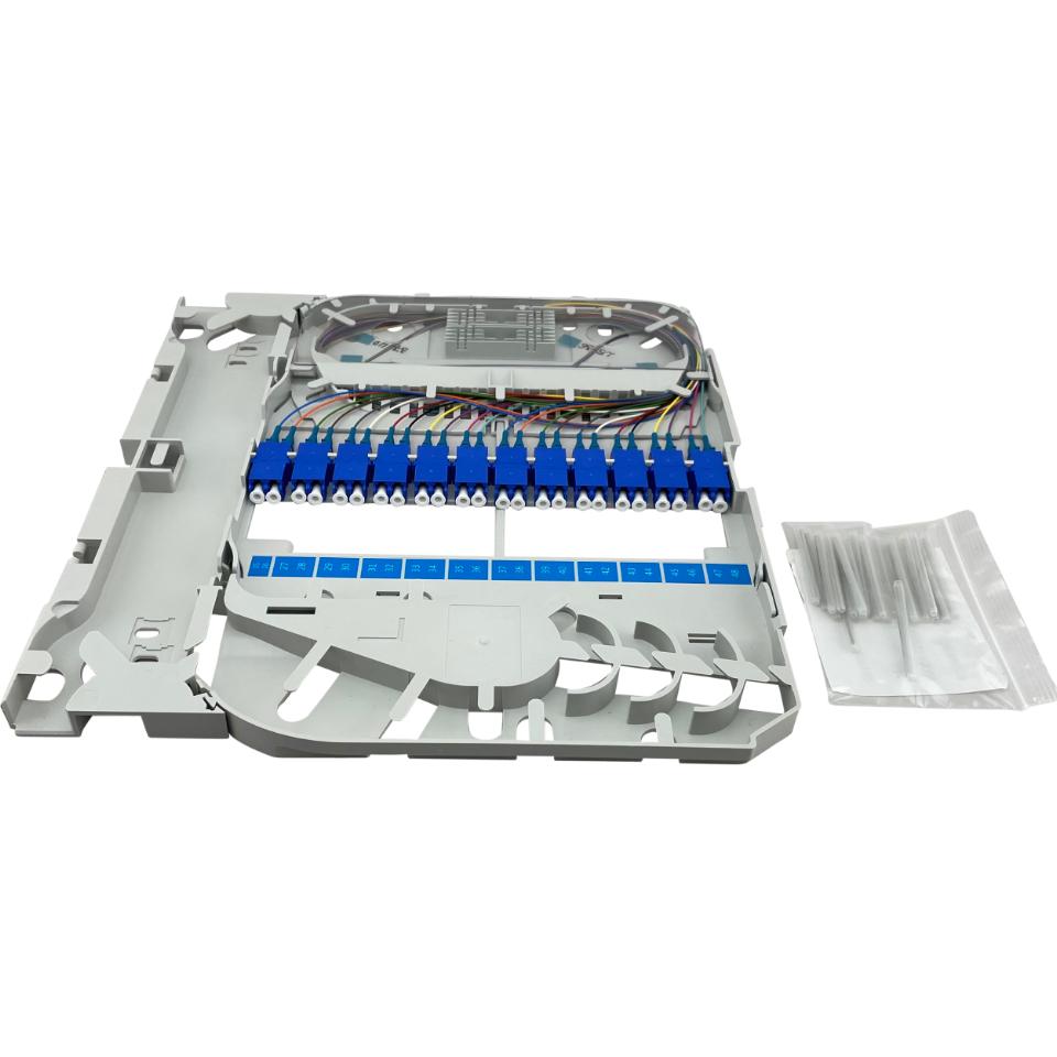 CommScope FACT 2 kort à 24F LC/UPC (i alt 48F) Farvede pigtails EIA/TIA598.Patchkabler ud venstre