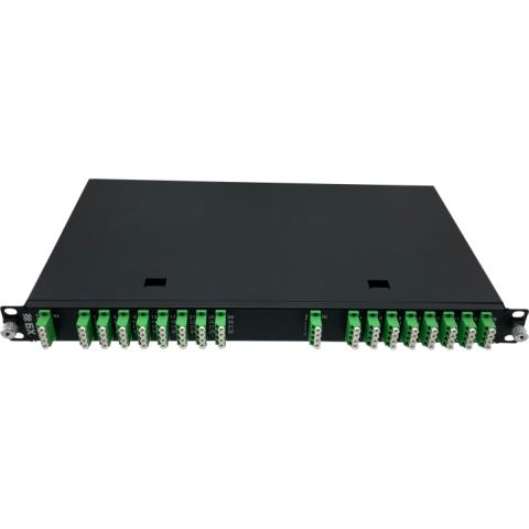 Splitterpanel 19" 2x 1:32 LC/APC grade B med quad adaptor