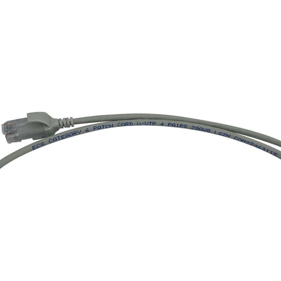 ECS Halogenfri slim patch 3,5mm, Kat.6 AW28 LSZH U/UTP 1,0m Grå