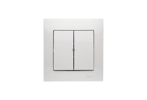 Dobbelt Korrespondance. 16A. Hvid. Inkl ramme. Skrueterminal.