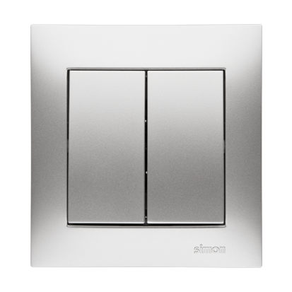 Afbryder/Impuls tryk 16A. Alu Inkl ramme. Skrueterminal.