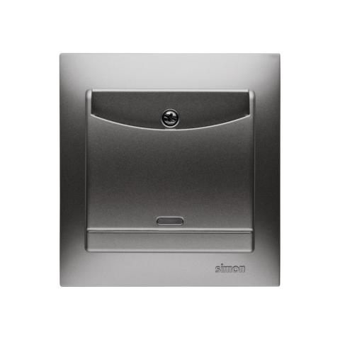 Afbryder - hotel kort. 10A. Alu Inkl ramme. Skrueterminal.